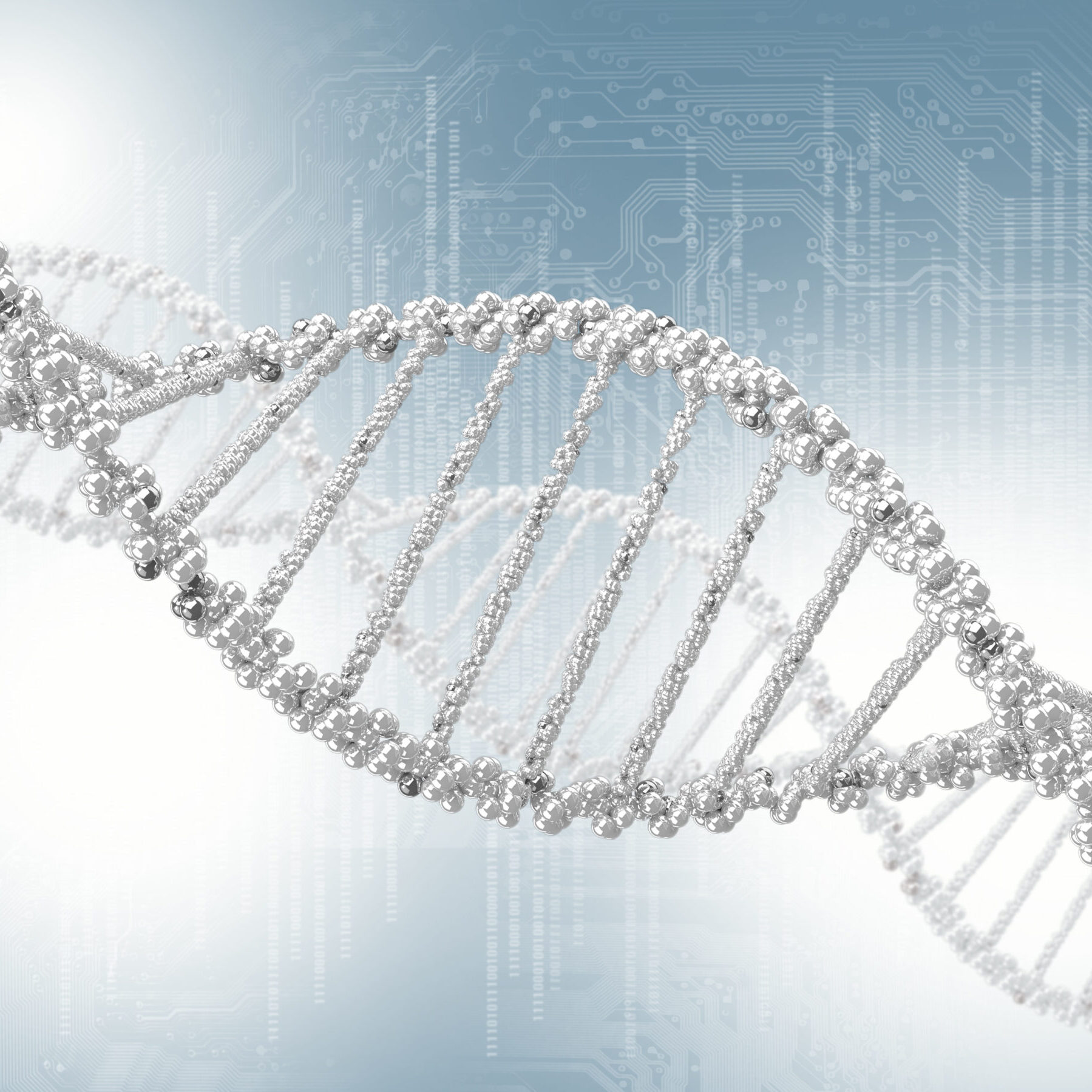 DNA helix against the colored background, scientific conceptual background